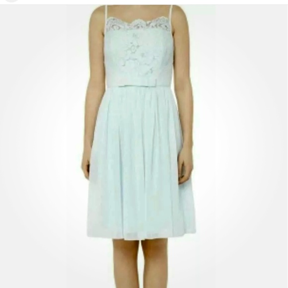 Ted Baker London Mini Dress Formal Gown Lace Flowy Bow Preppy Coquette Retro M - Picture 16 of 16